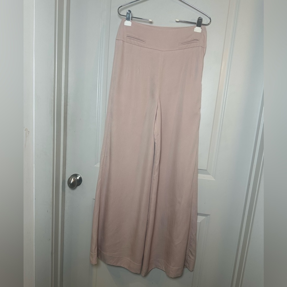 J. Crew 365 Pink Hi- Waisted Flare Leg Pleated Trouser Pants, Size 6